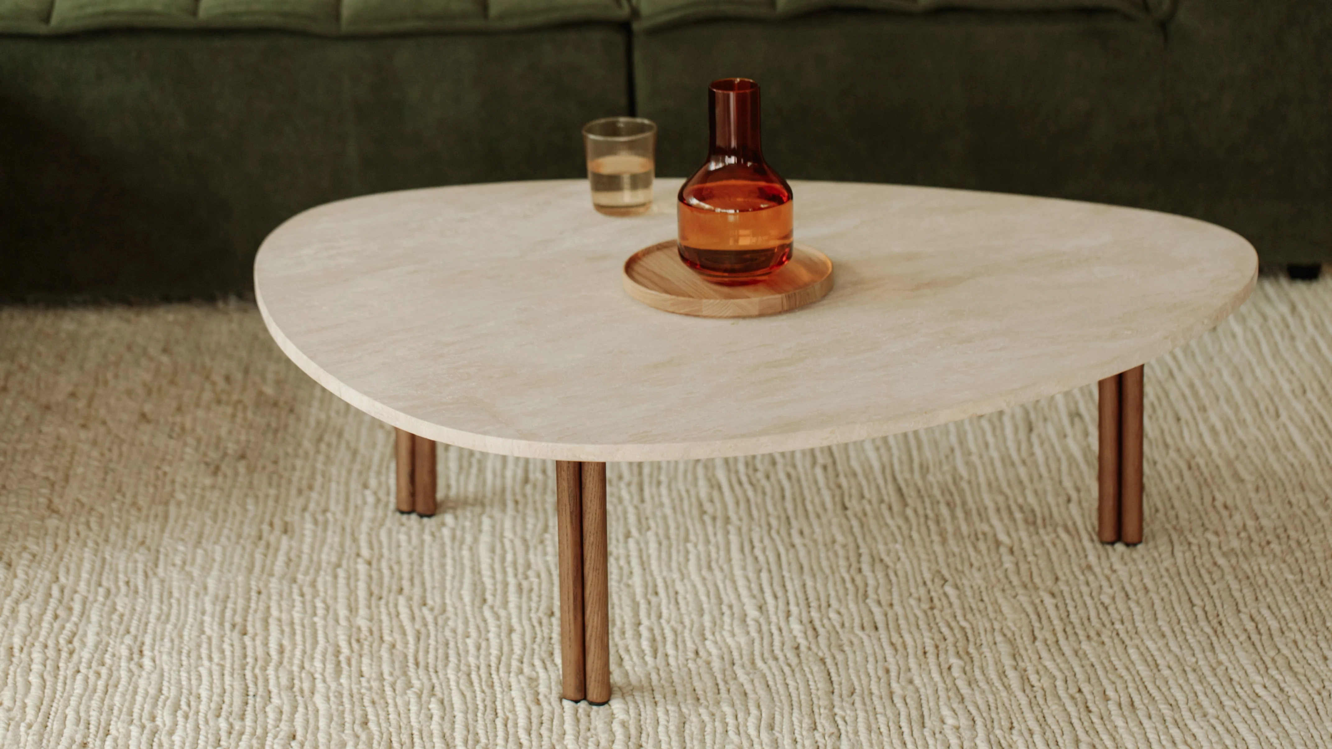 Better Together Coffee Table, Travertine/Stained Walnut - Image 10