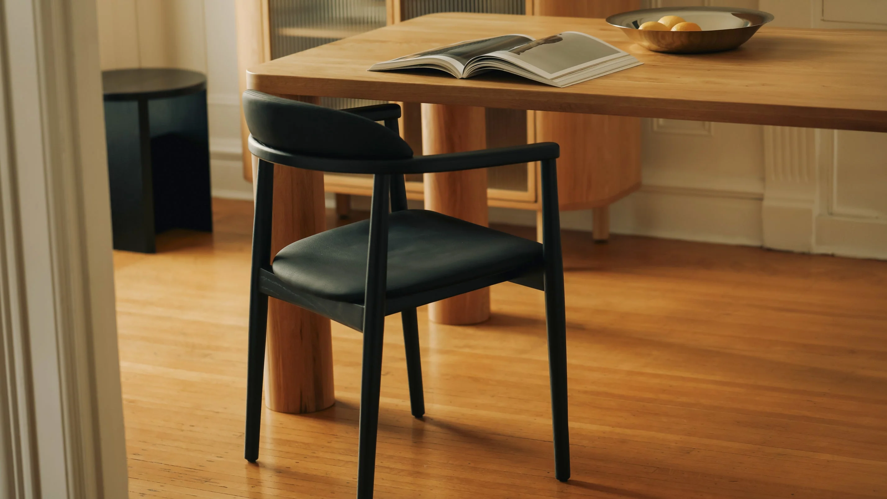 Count On Me Dining Chair, Black Oak, Black Seat - Image 3