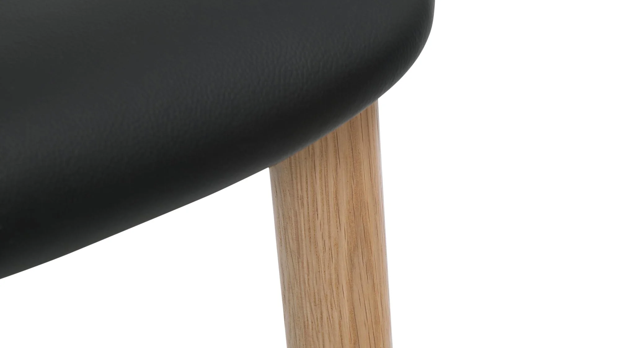 Dine In Counter Stool, Oak/Black Leather - Image 9