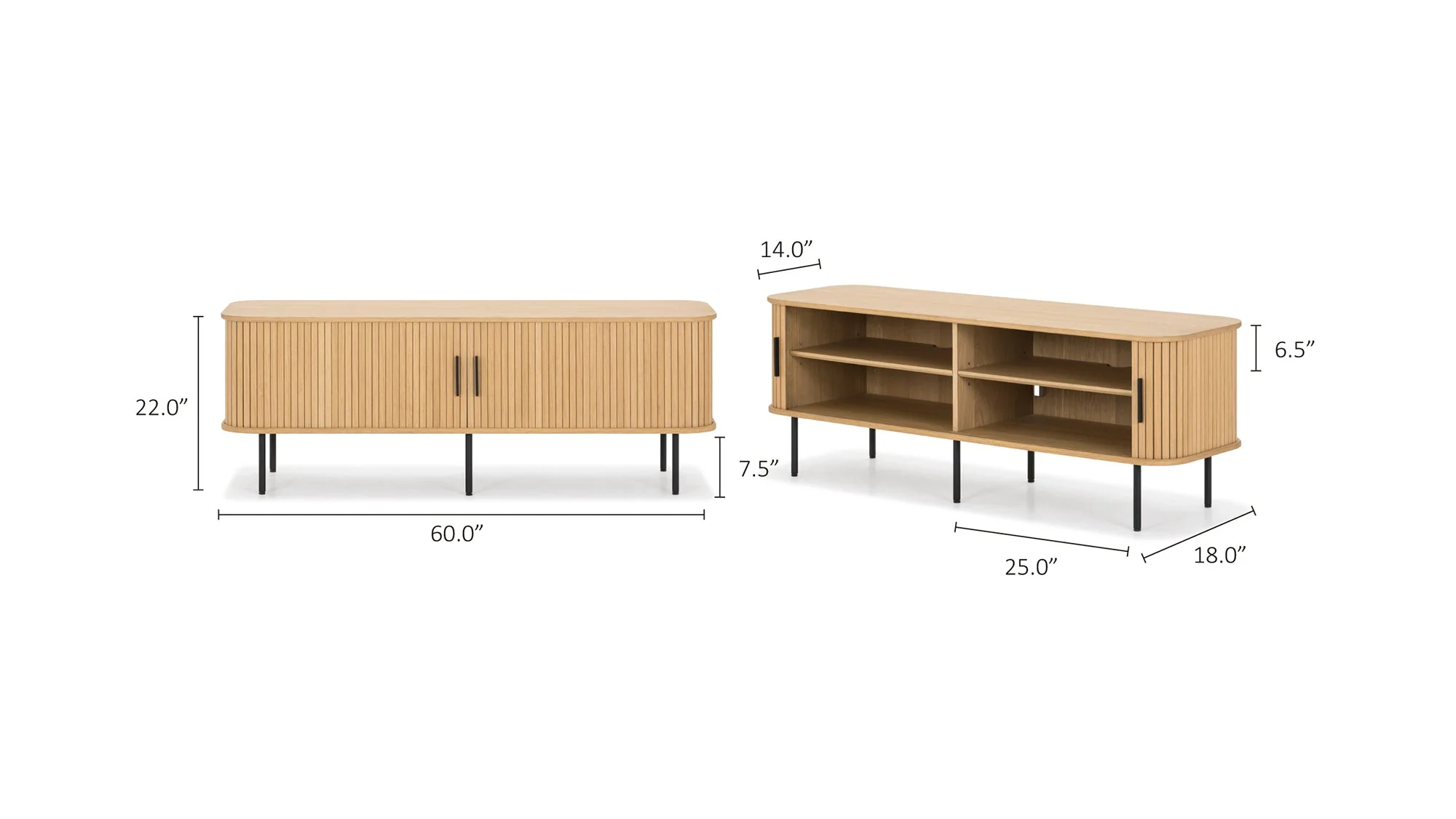 Easy Edge Media Unit, White Oak - Image 9