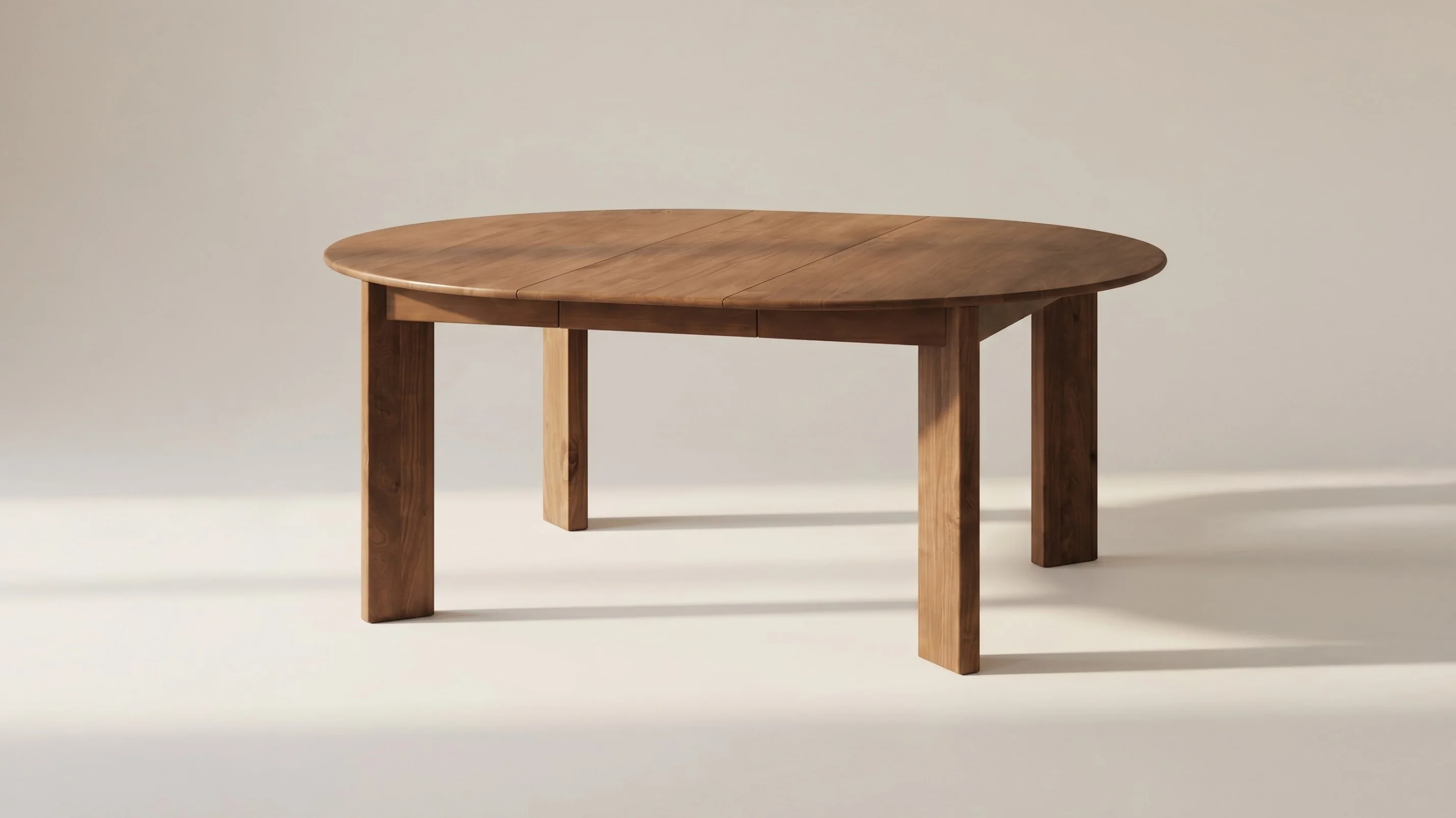 Frame Round Extendable Dining Table, Seats 4-8, American Walnut - Image 3