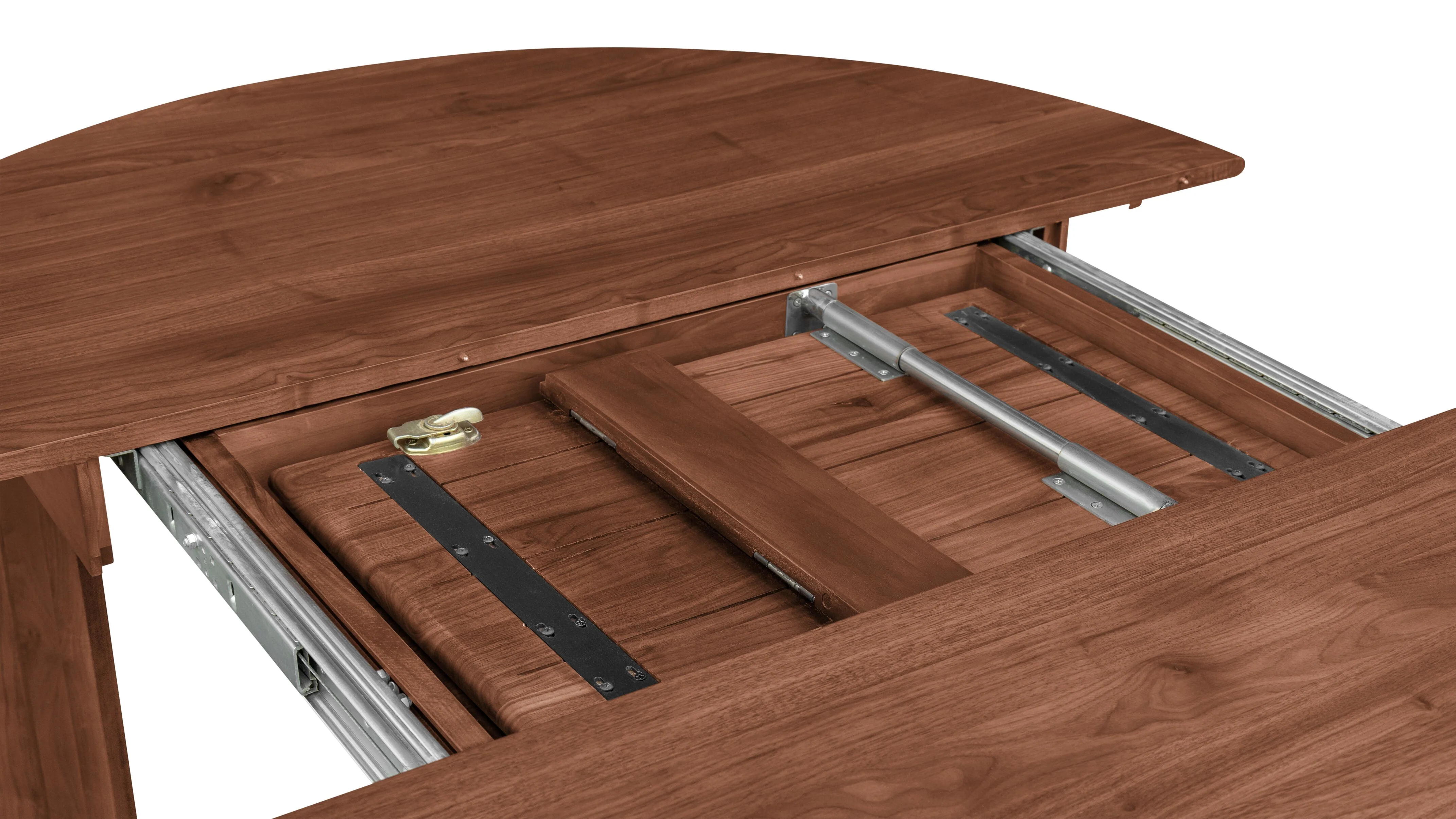 Frame Round Extendable Dining Table, Seats 4-8, American Walnut - Image 8