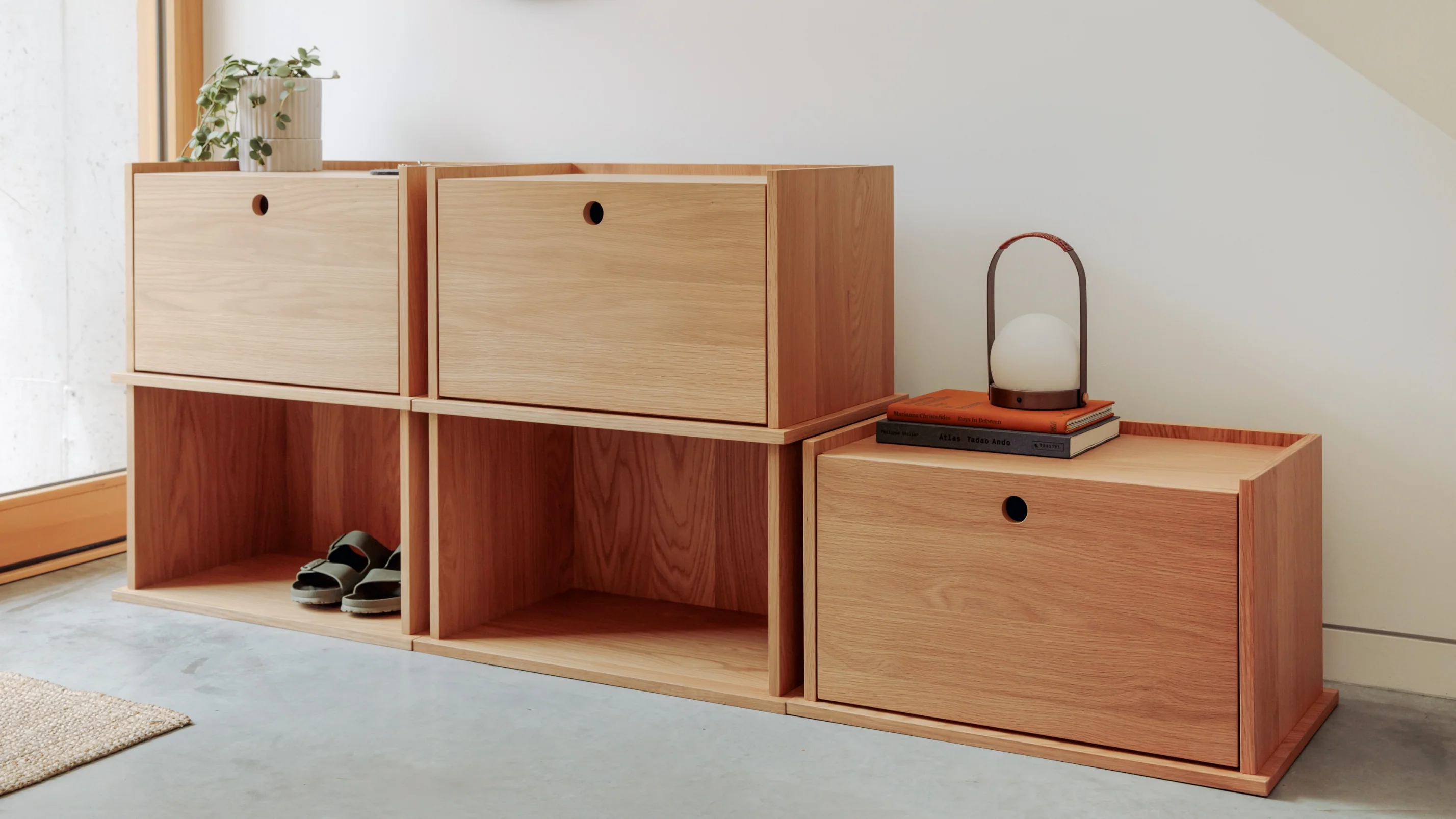 Keep Stacking Storage System 6-Piece, Open and Closed, White Oak - Image 12