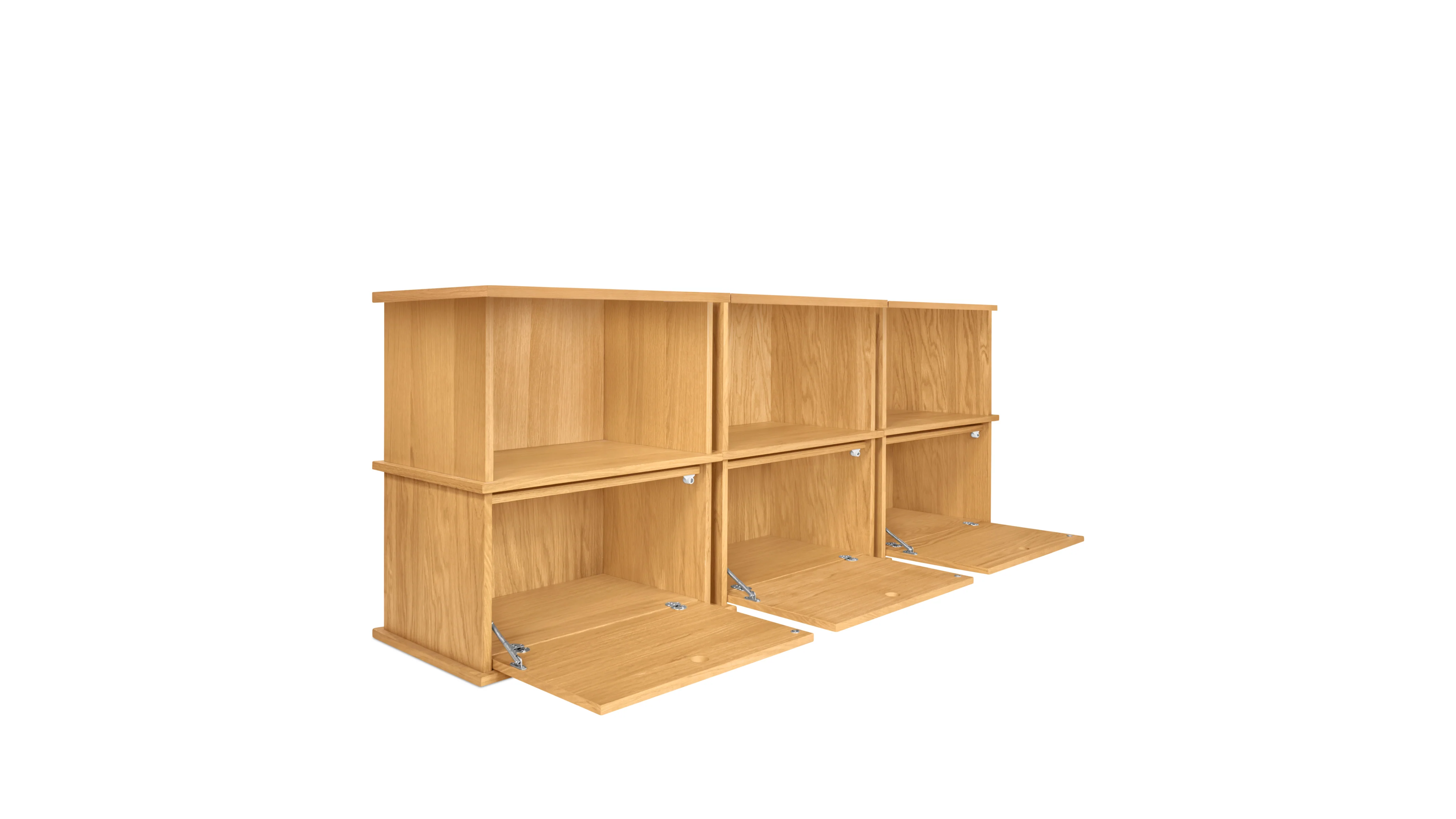 Keep Stacking Storage System 6-Piece, Open and Closed, White Oak - Image 7