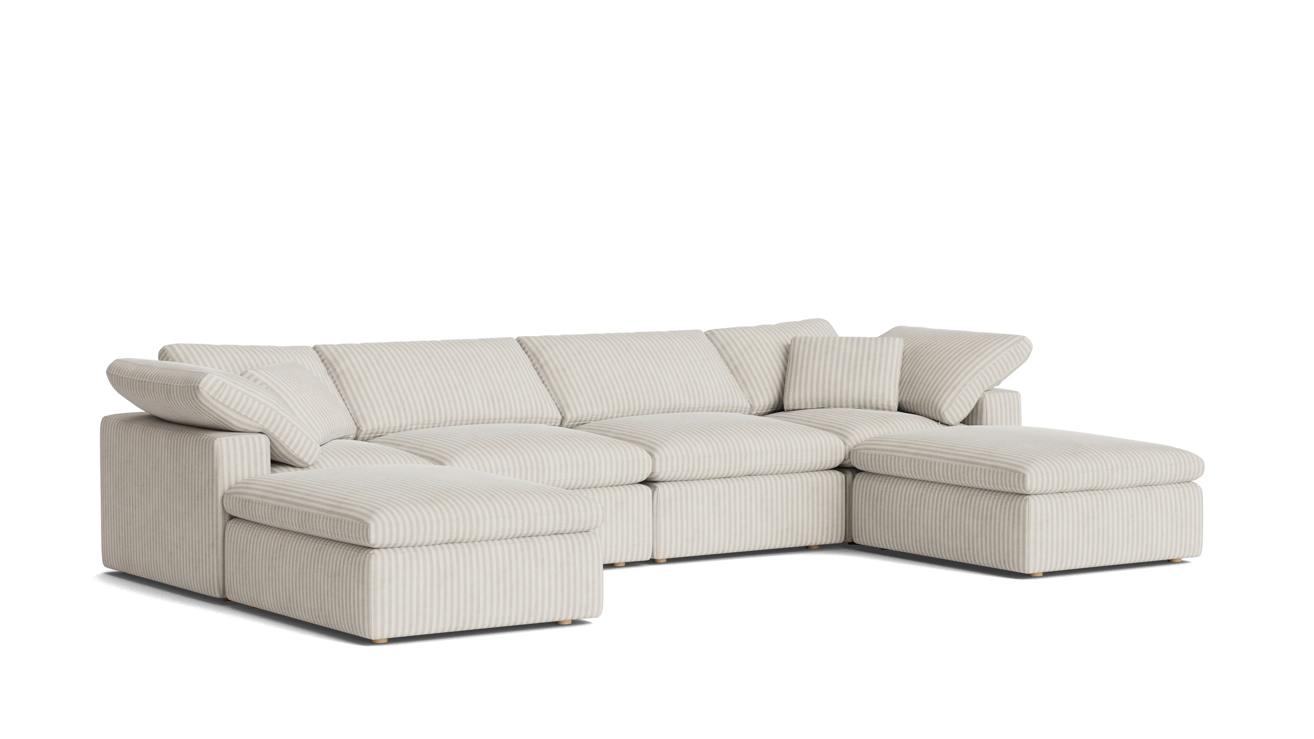 Movie Night™ 6-Piece Modular U-Shaped Sectional, Standard, Newport Stripe - Image 3