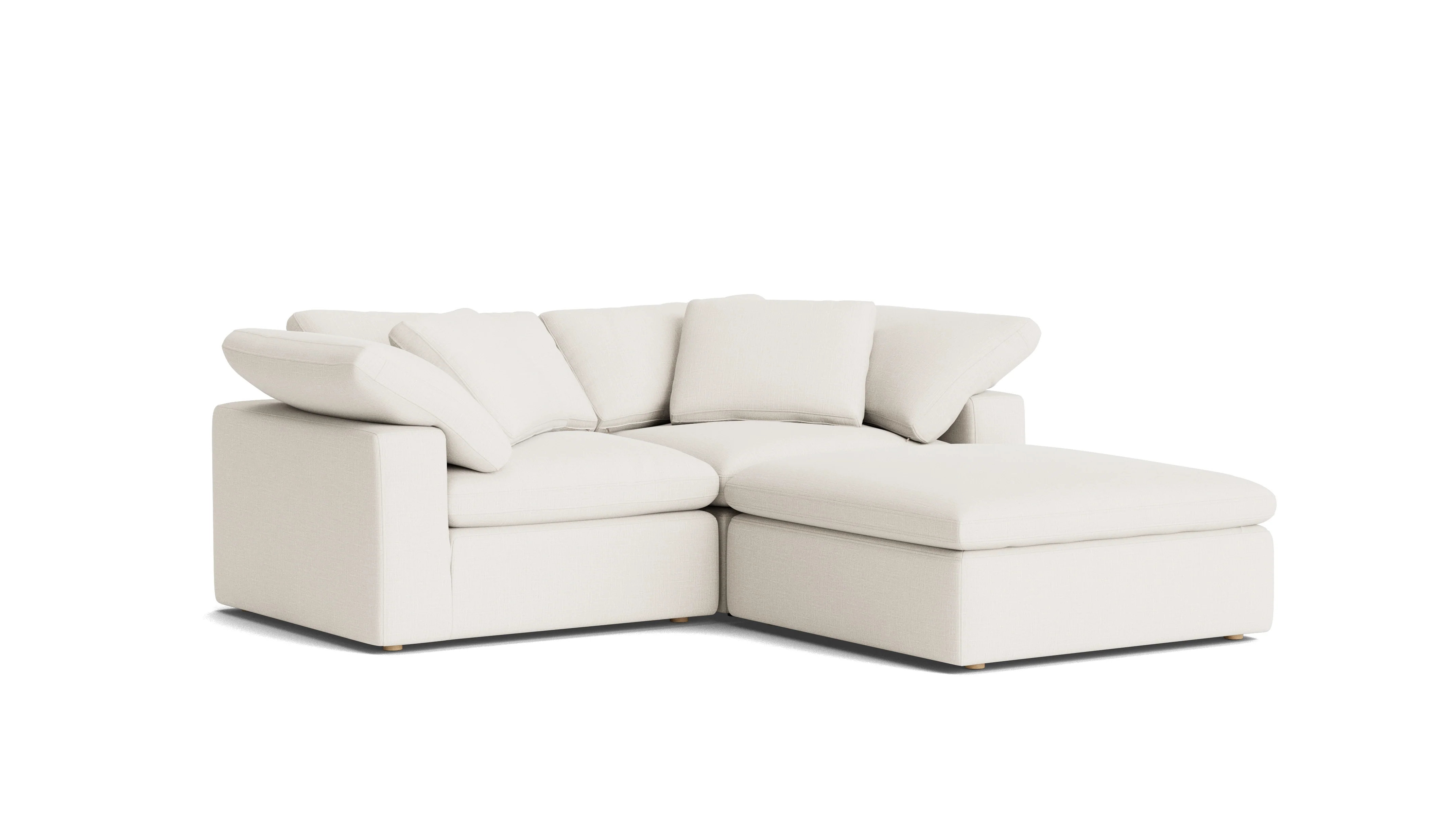 Movie Night™ 3-Piece Modular Sectional, Large, Cream Linen - Image 3
