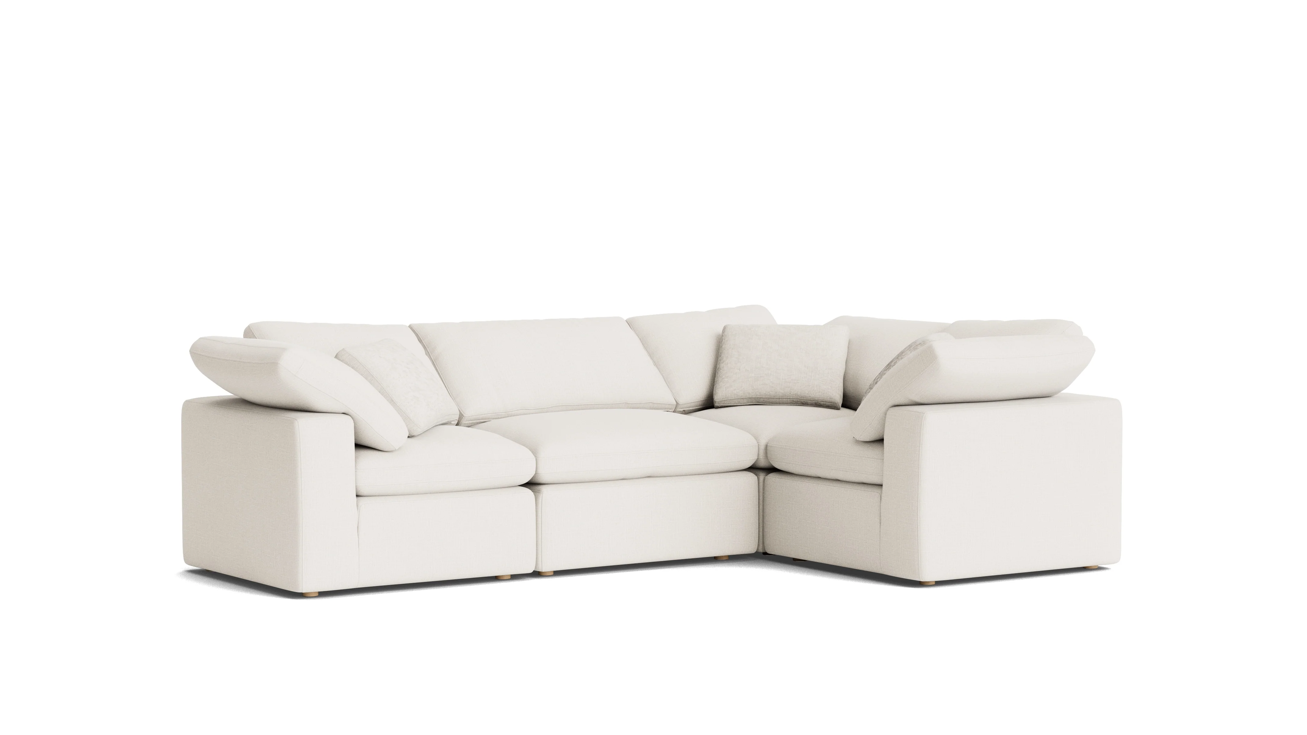 Movie Night™ 4-Piece Modular Sectional Closed, Standard, Cream Linen - Image 3