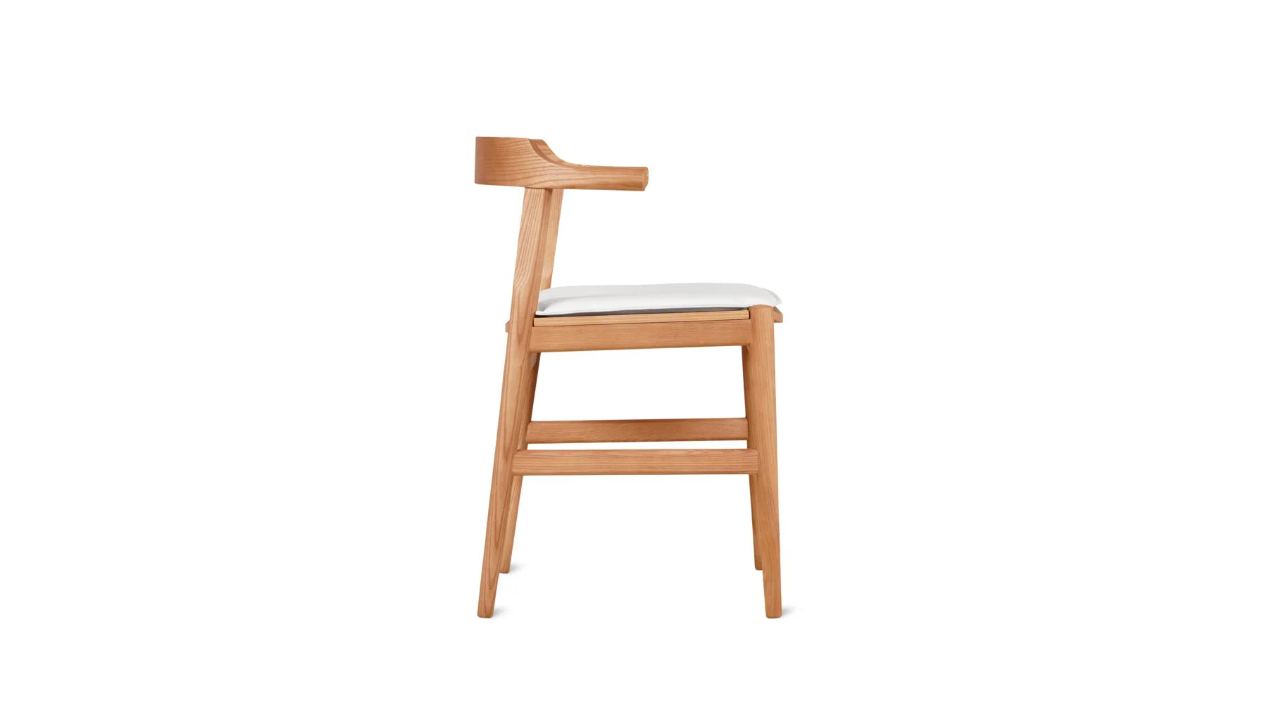 Tuck In Dining Chair with White Cushion, Stained Oak - Image 6