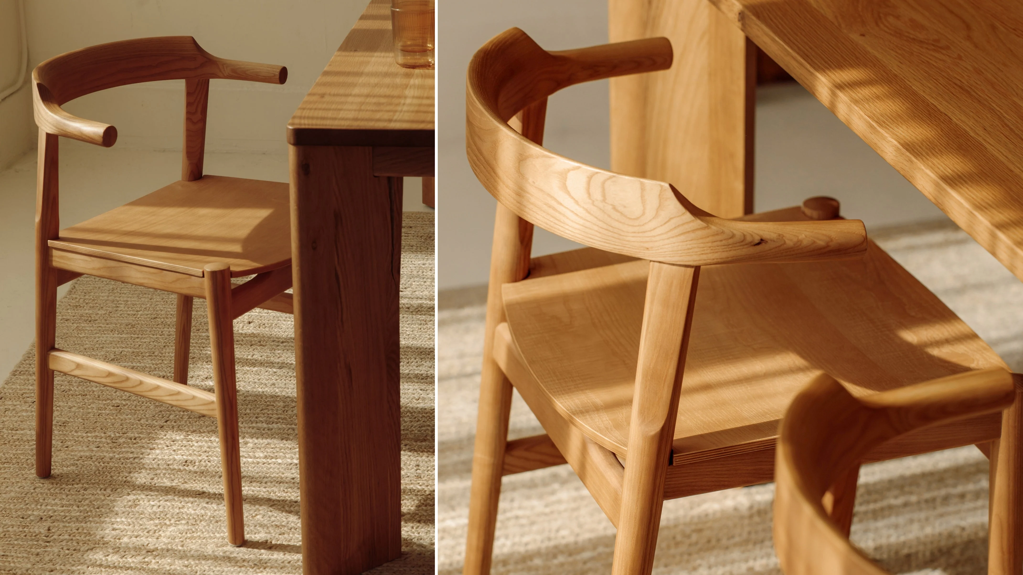 Tuck In Dining Chair, Wood Seat, Stained Oak - Image 3